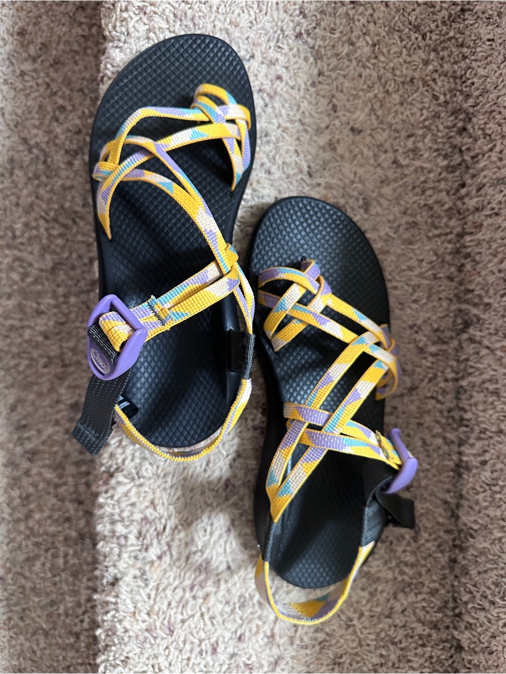Women's Chaco Strappy Outdoor Sandals in Yellow & Lavender